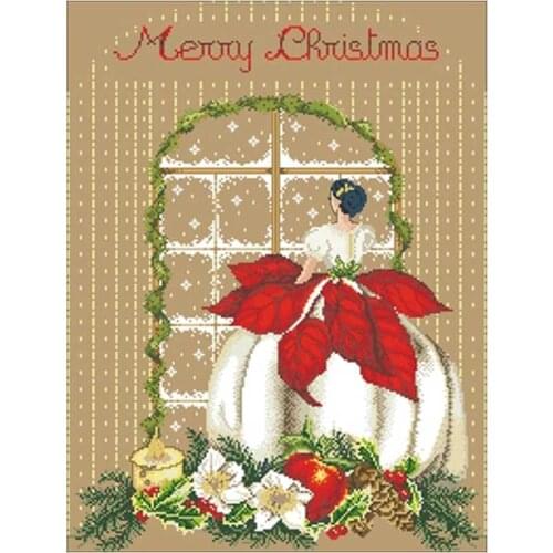 Christmas flower beauty patterns Counted Cross Stitch 11CT 14CT DIY Cross Stitch Kits Embroidery Needlework Sets home decor