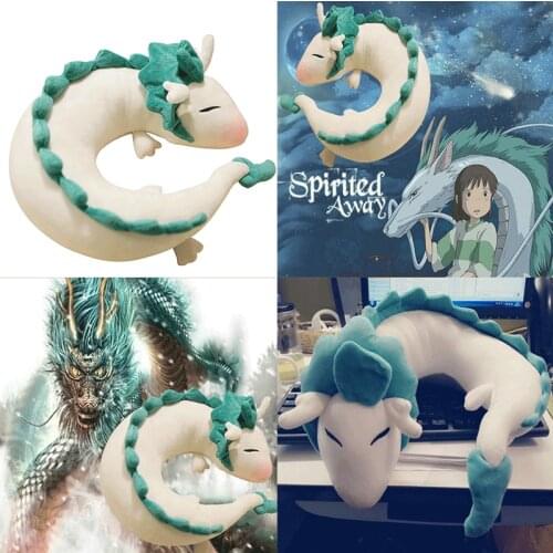 Cute U-Shaped Pillow Doll Anime Cute White Dragon Doll Plush Toy Japanese Animation Pillow Neck U-Shape Pillow Doll