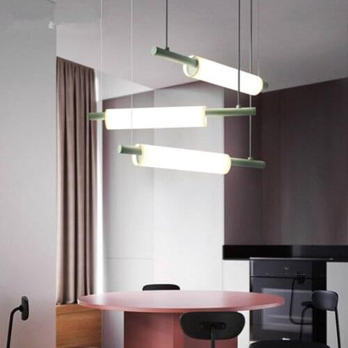 Nordic Modern Minimalist Atmosphere Restaurant Lighting Bar Led Light Strip Creative Table Chandelier