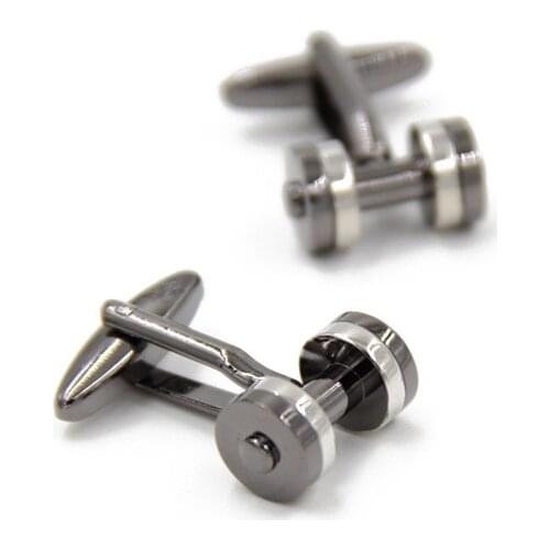 Sports Series Cufflinks High-end Fashion Gun Black Dumbbell Shaped Men and Women French Shirts Cuff Links Mens Gifts