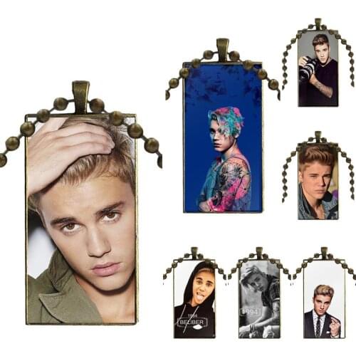 Unique Fashion Justin Bieber Necklace Fashion Long Chain With Rectangle Necklace Jewelry For Women High Quality Girls