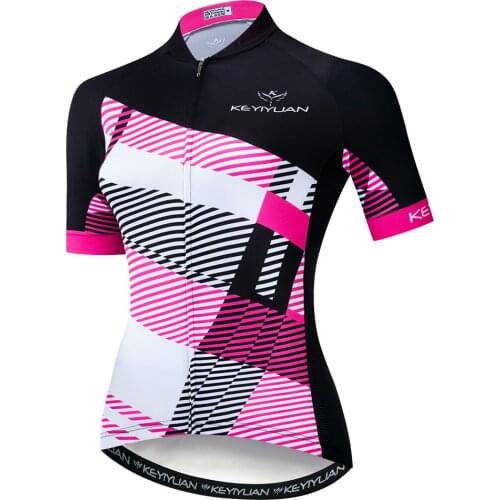 2019 Keyiyuan Womens Spring and Summer Lines Jersey Short Sleeve Tops Breathable Sweat Bike Clothes