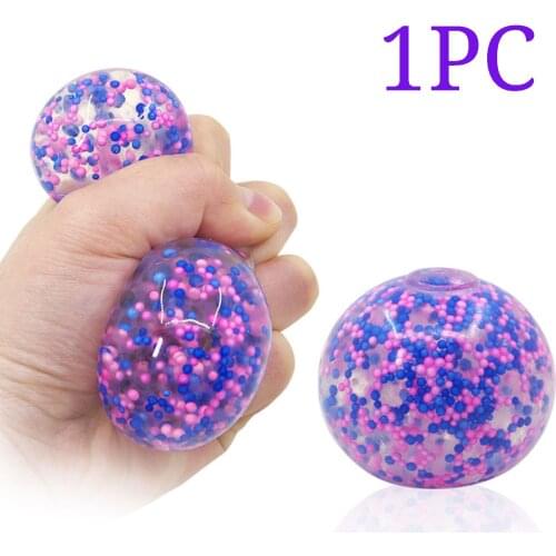 1pc Stress Relief Balls Exercise Hand Ball Purple Color Ball Kids Adults Fidget Decompression Toy Squeezable Stress Reliever Toy