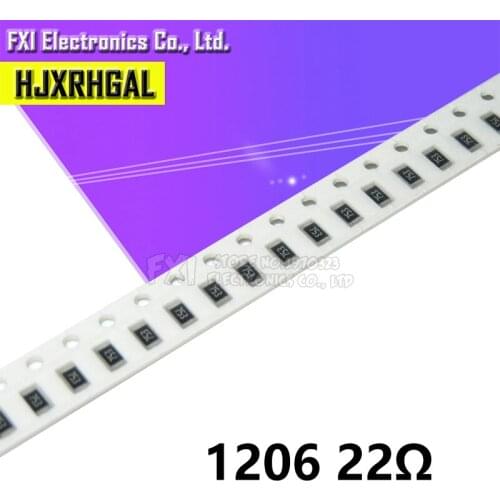 100PCS 1206 SMD Resistor 22 ohm chip resistor 0.25W 1/4W 22R new original