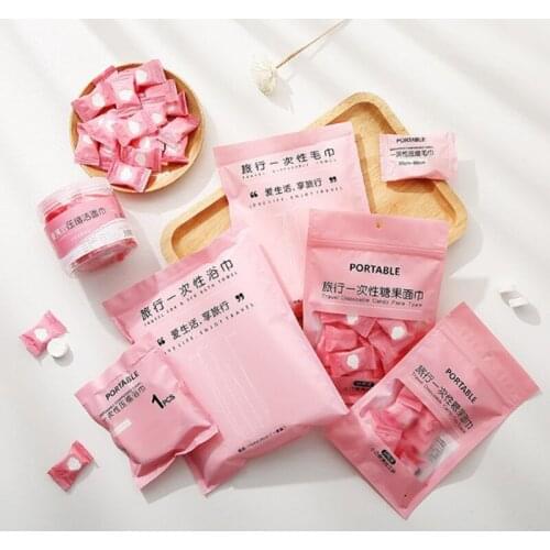 20pcs Disposable Cotton Pads Portable Travel Compressed Face Towel Wet Wipe Washcloth Napkin Outdoor Tissues Make Up Tools