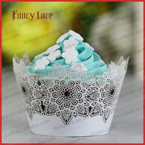 60PCS Wedding Table Decoration Cupcake Packaging Liner,Elegant Laser Cut Customized Wedding Favor Cupcake Wrappers Paper Decor