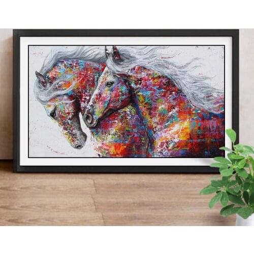 Diamond Painting Horse Kits Handmade Needlework DIY Diamond Embroidery Animal Mosaic Rhinestone Picture