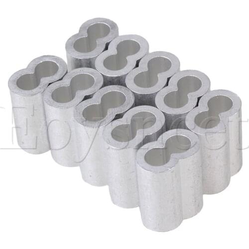 10PCS M8 Double Hole Wire Rope Aluminum Clamp Clip Cover