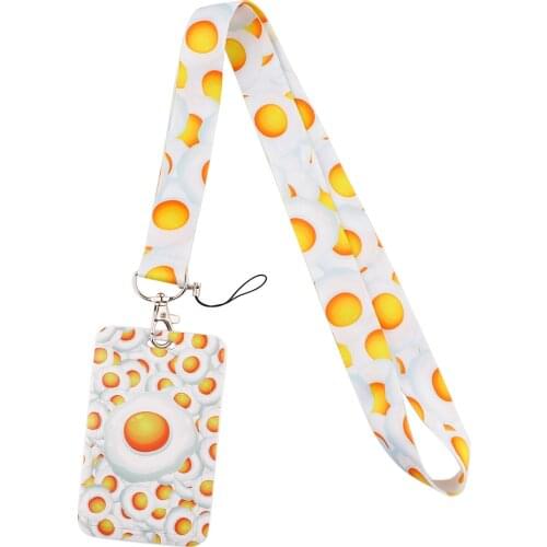 CB982 Egg Lanyard ID Badge Holder Key Neck Strap Lanyards ID Badge Card Holder Keychain Cellphone Strap Accessories Gifts