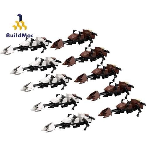BuildMoc Star Plan Speeder Bike Building Blocks MOC Star Plan Speed Champion Model Bricks Toys For Children