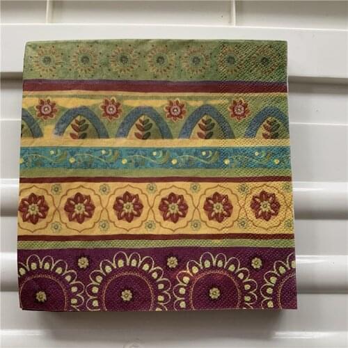 Decoupage paper napkins tissue vintage towel mysterious pattern striped moon star birthday wedding party home beautiful decor 20