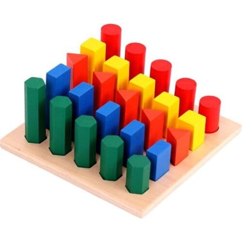 Baby Wood Toy Geometry Cylinder Early Childhood Education Preschool Training Kids Toys