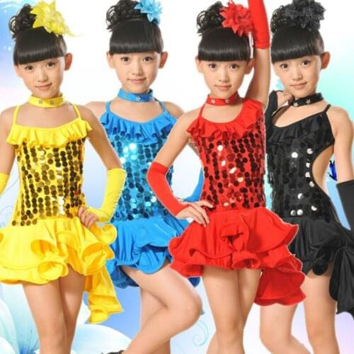 Childrens Latin Dance Childrens Costumes Dance Clothes Practice Clothes Siamese Dance Skirt Stage Performance Clothing
