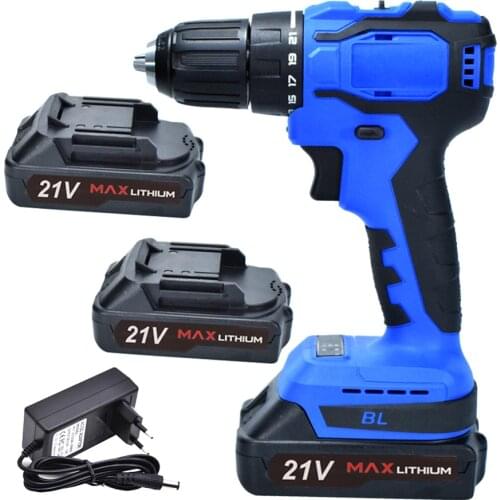 40NM Brushless Mini Electric Drill Screwdriver Cordless 21V 2000mAh Battery Electric Screwdriver