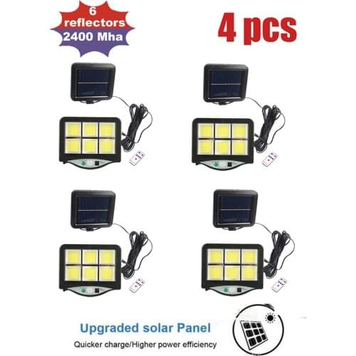 4pcs seperable 120 LED Solar Powered Light PIR Motion Sensor Activated Solar Lamp Waterproof Outdoor Garden Security Wall Lights
