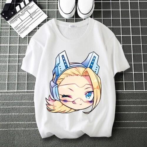 My Hero Academia Deku Design Print Soft T-Shirt Round Collar Short Sleeve Modal Top Shirts