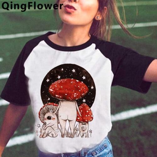 Mushroom summer top female couple clothes ulzzang plus size harajuku couple clothes t shirt harajuku kawaii