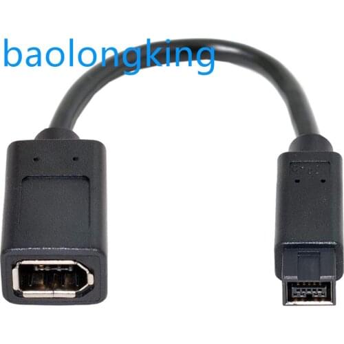 IEEE 1394 6 Pin Female to 1394b 9 Pin Male Firewire 400 to 800 Cable 20cm