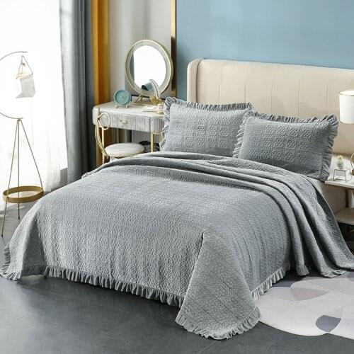 Plush Quilt Set 3PCS Bedspread on the Bed Cover Pillowcase King Size Crystal Velvet Coverlet Soft Blanket for Double Bed