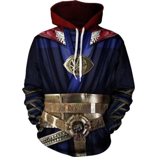 Doctor Strange Costume Cosplay 3D Print Oversized Hoodie Men Hooded Sweatshirt Halloween Christmas Costumes
