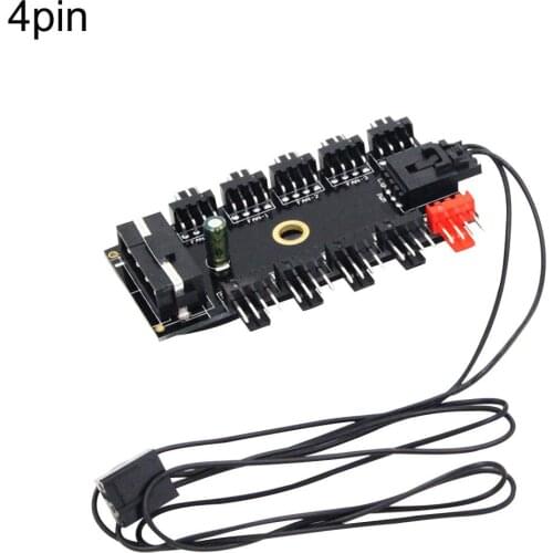 Cooler Fan Hub PC Computer 1 to 10 Multi Way PWM Cooler Cooling Fan Hub 4/3Pin SATA/4Pin Socket Portable Computer Accessories