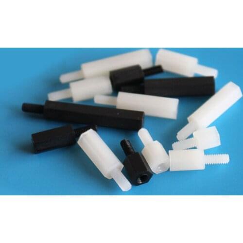 M2 M2.5 NYLON PCB supporter Nylon Hexagon standoff spacer PCB isolation Plastic HEX column Screw thread ,aeromodel DIY Spacer