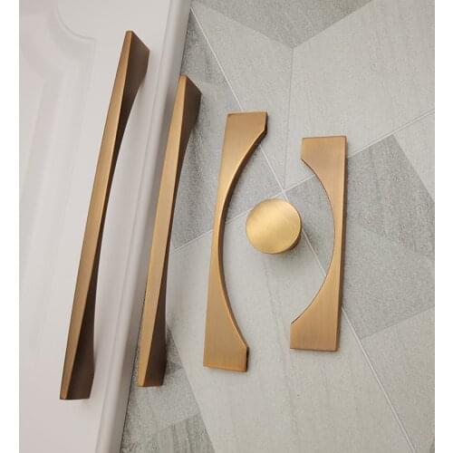 Matte Coffee Furniture Handle Retro Nordic Style Kitchen Cabinet Drawer Handles Dressing Table Closet Door Knob Bookcase Pulls