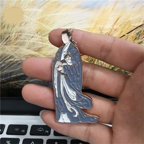 1pcs Cute Xiao Zhan Metal Pin Badge Brooch Cosplay Prop Pins for Backpack Clothes Decor Collectible for Boy Girl Gift