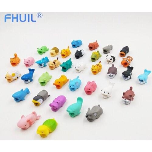 Cute Bite Mobile Phone Cable Protector Winder Usb Charger Data Cable Protect Case Cartoon Cord Protector Cable Organizer
