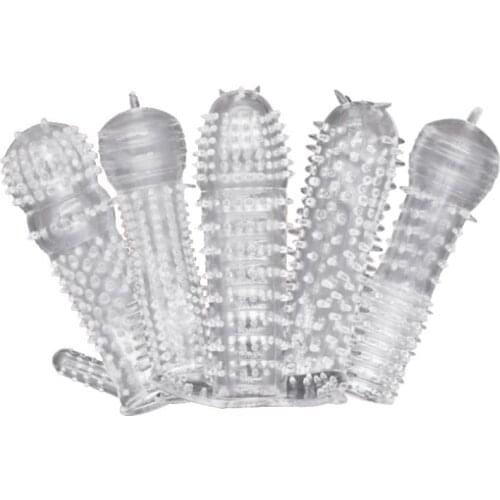 Male Enlargement Reusable Condom Penis Rings Delayed Ejaculation Adult Sex Toys for Man Cock Cover Ring Penis Sleeve 5 Styles