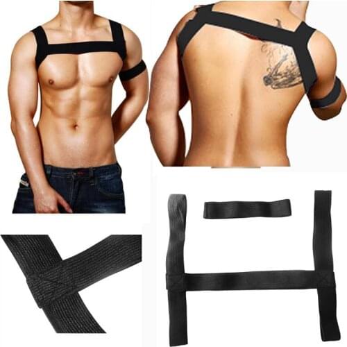 Sexy Elastic Bandage Tops Straps Short Shirt Men Lash Harness Performance Pack Stretch Bandage Take Exercise Wild Clubwear Vest