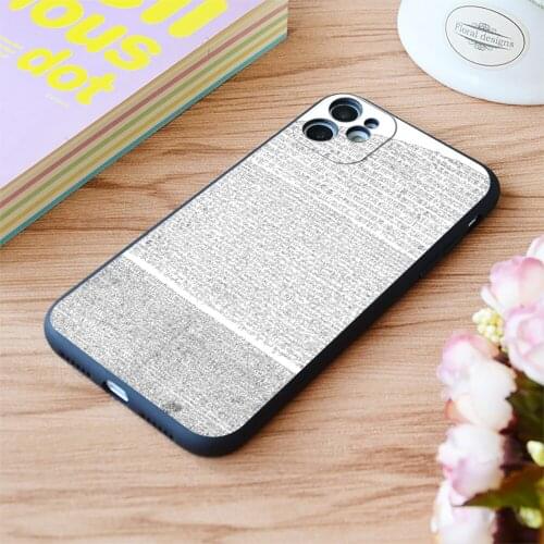 For iPhone Rosetta Stone Xray Print Soft Matt Apple iPhone Case 6 7 8 11 12 Plus Pro X XR XS MAX SE
