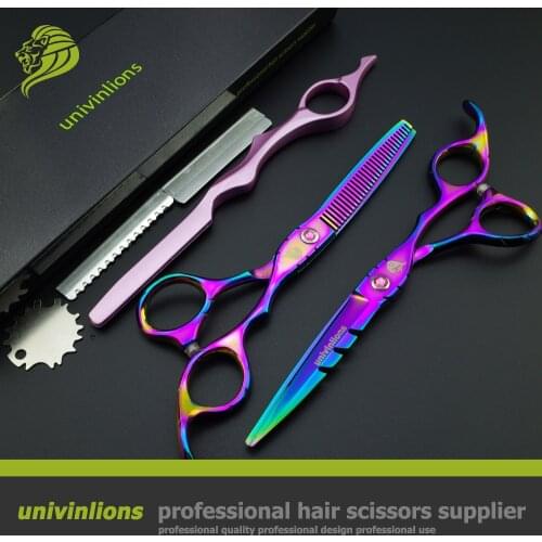 6" professional hair cutting shears set japanese hair cutting scissors barbor hair sissors razor hairdressing scissors bangs cut