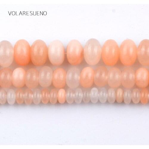 Natural Pink Aventurine Rondelle Stone Round Loose Beads For Jewelry Making 4-8mm Spacer Beads Fit Diy Bracelets Necklace 15