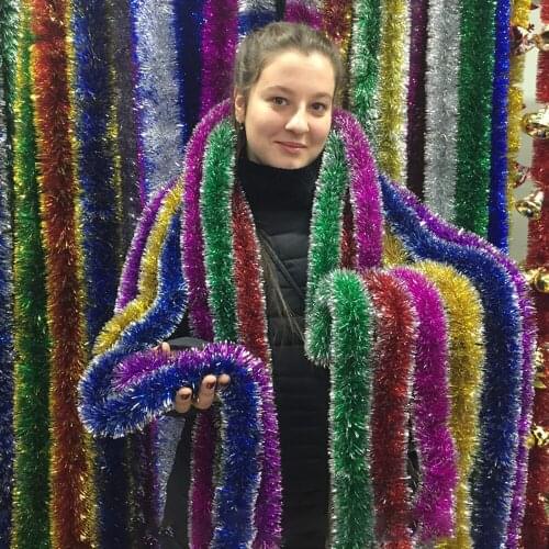 2.3m Colorful Christmas Tree Hanging Ribbon Party Tinsel Garland Home Scene DIY Wedding Hanging Ornament Party Supplies