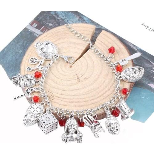 RJ Horror Annabelle Conjuring Bracelet Stephen Kings It Bangles Captain Spaulding Hellraiser Leatherface Sam Charms Jewelry