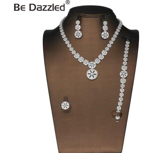 Luxury Shape Delicate Shiny Micro Pave Cubic Zirconia African Nigerian Style Dubai Silver Color Women Wedding Jewelry Sets