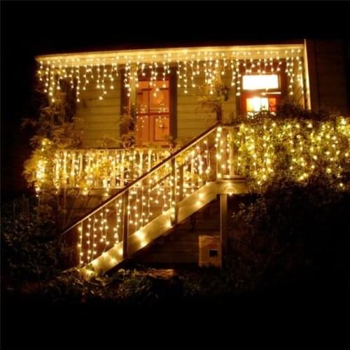 FGHGF Christmas Lights Outdoor Decoration 5m Droop 0.4-0.6m Led Curtain Icicle String Lights Garden Xmas Party Decorative Lights