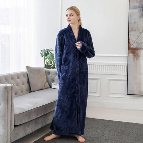 Sanderala Winter Flannel Men & Women Warm Sleepwear Thick Kimono Bathrobe Gown Lovers SPA Home Clothes Casual Daily Robe Nightie