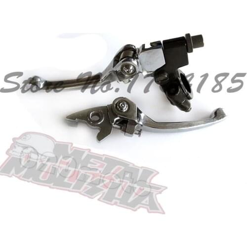 Silver 7/8 inch dirt bike/Pit bike folding clutch and brake lever spare parts motocycle