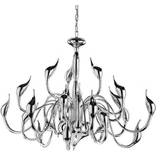 LED 20W G4 Swan Design Chandelier 12 Light Modern Chrome Electricplating 110-240V 75*75*60CM living room lamp