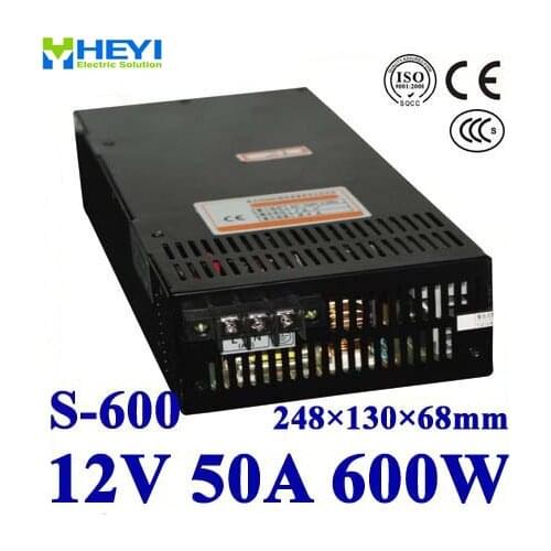 LED power supply 12V 50A 100~120V/200~240V AC input single output switching power supply 600W 12V transformer