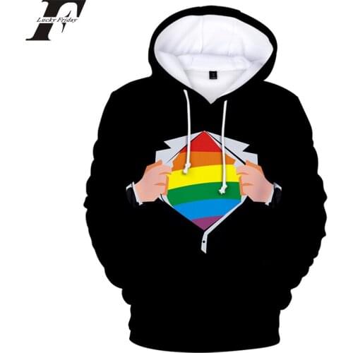 Kpop LGBT Lesbians Gays Bisexuals Transgender Rainbow 3D hoodie sweatshirt men/women 2019 Hooded Casual Harajuku Clothes