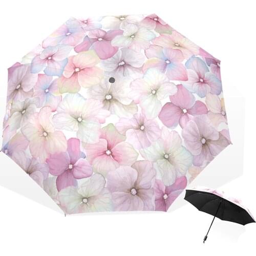 Sunny And Rainny Umbrella For Women Windproof Non-Automatic Parasol Flower Petal Folding Umbrellas