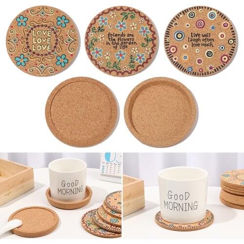 1PC Non-slip Cork Coasters Heat Resistant Wooden Cup Mat Anti-hot Heat Pad Placemats Mug Holder Tea Coasters Tableware Decor