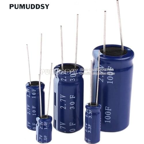 2PCS super capacitor farad capacitor 2.7V 2F 3.3F 4F 4.7F 5F 6F 7F 8F 10F 15F 20F 25F 30F 60F