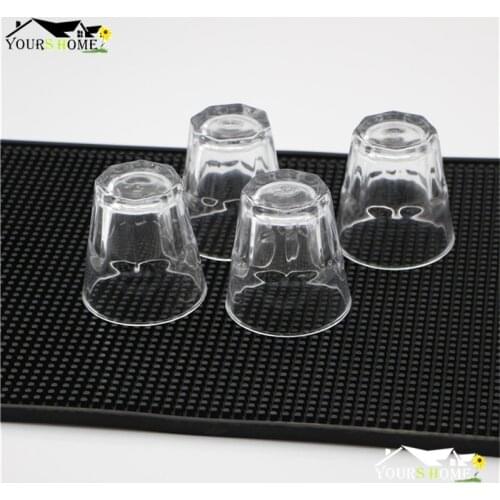 3 Size & 4 Color Rectangle Rubber Table Cup Mat Kitchen Pvc Mat Pad For Bar Cocktail Barware