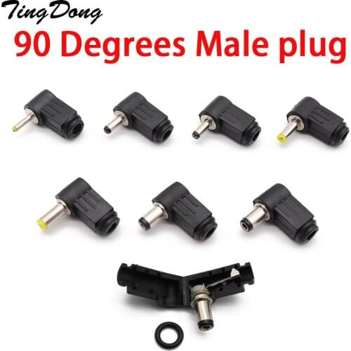 5pcs Male DC Power Plug Connector Angle 90 degree L Shaped plastic 5.5*2.5 5.5*2.1 4.8*1.7 4.0*1.7 3.5*1.35 3.5*1.1 2.5*0.7mm