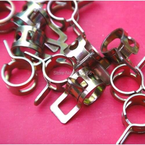 500Pcs / Lot 6mm Spring Clips Autos Fuel Hose Line Water Pipe Air Tube Clamps Fasteners