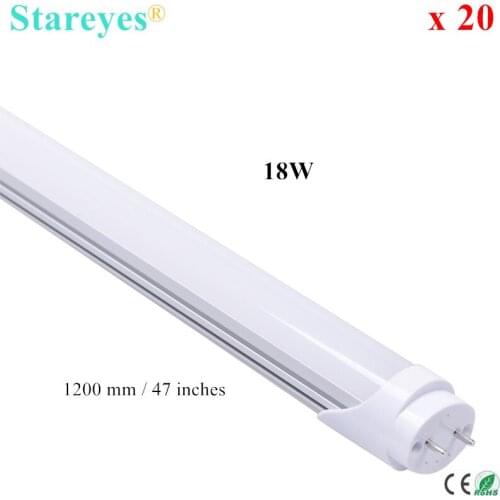 Free shipping 20 pcs 120cm T8 LED Tube light 18W SMD2835 96 LED Epistar Chip High brightness 1700Lm lamp bulb lighting AC85-265V